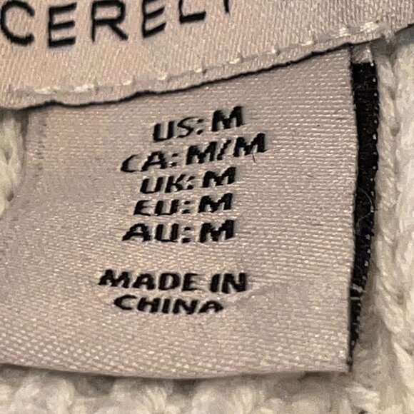 SANTORNI GREEK ISLES GREECE BLUE SPELLOUT "SANTORINI" ON WHITE SWEATER - EUC - M - Picture 9 of 9